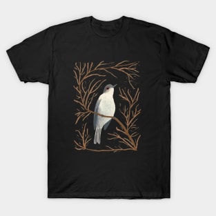 Painted bird on winter tree T-Shirt